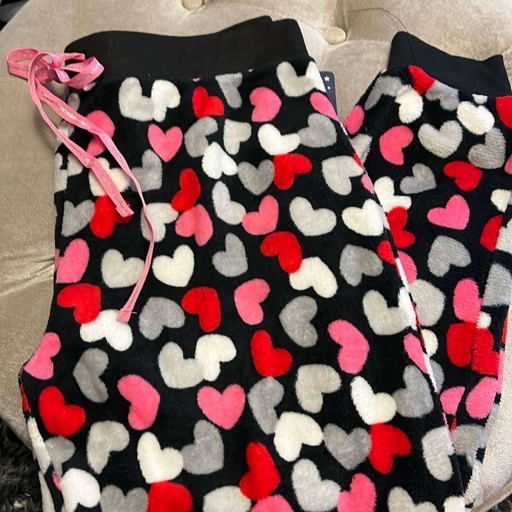 Ridiculously cozy heart fleece pajama or house pants, new
